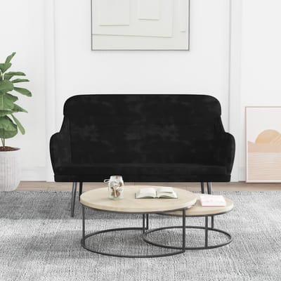 vidaXL - Bankje - 110x76x80 - cm - fluweel - zwart
