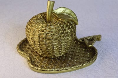 Decoratieve beeldje - appel - goud