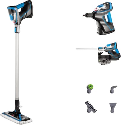 Stoomreiniger - 3-in-1 reiniger - Hygiënisch schoonmaken - Omvormbaar model - 117 x 23 x 18 cm - Grijs