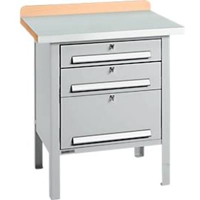 Box-type werkbank Schäfer Shop Select PWi 75-7, beuken decor multiplex blad, met stalen afdekking, tot 750 kg, B 750 x D 700 x H 840 mm