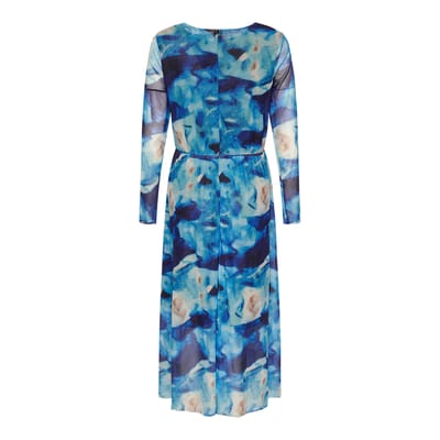 Polly lg. Jurk in blauwe mix