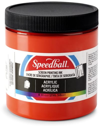 Acrylic ink fire red screen printing - Speedball