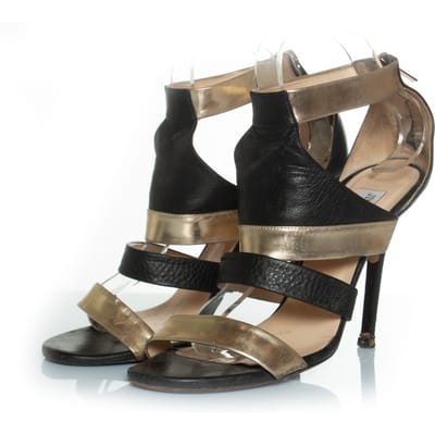 Jimmy Choo sandalen met bandjes in zwart en goud