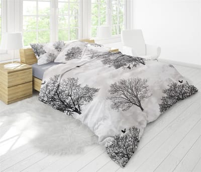 Lubna Home DEKBEDOVERTREKSET TWEEPERSONS 200X200/220 CM -2 KUSSENSLOOP 60X70 CM-THREE GRIJS