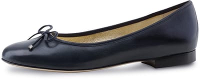 Werner Kern Liu Ballerina's Dames - Donkerblauw Leer - Klassieke Instappers met Strikje - Damesschoenen - Kantoorschoenen - Werner Kern Ballerinas - Donkerblauw - 41.5