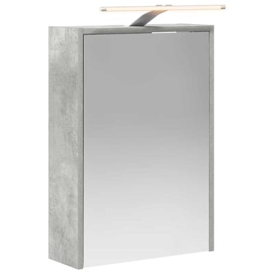 vidaXL - Badkamerspiegelkast - Beton - Grijs - 43 - x - 16 - x - 62.5 - cm - Bewerkt - hout
