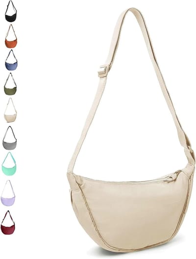 Dames nylon crescent bag, schoudertas met verstelbare band, praktische dumpling tas voor dagelijks gebruik