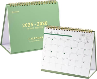 Bureaukalender 2025-2026 - Planners Agenda - Afspraken Bijhouden - 18 Maanden - 10 x 8 inch - Groen