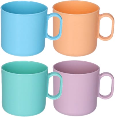 Plasticforte onbreekbare Drinkbekers - kunststof - 320 ml - 8x stuks - kinderen - mix kleuren