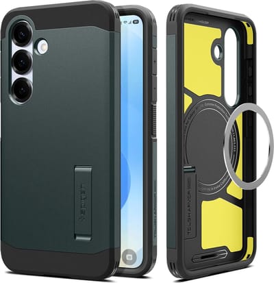 Spigen Geschikt voor Samsung Galaxy S25 Plus - Tough Armor MagFit - Geschikt voor Mag - Back Cover Hoesje - Groen