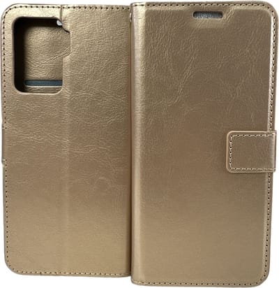 Portemonnee Book Case Hoesje Geschikt voor: Oppo Reno 5Z & Oppo Reno 5 Lite - goud
