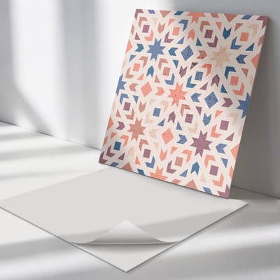 Wallfluent Vinyl Tegels - Geometrische Patronen in Harmonie Vloer Tegels PVC - 30 cm x 30 cm - Beige PVC Tegels - 9 stuks - Vierkant PVC Tegels - Patroon Plaktegels - Zelfklevende PVC Tegels - Plaktegels Keuken en Badkamer