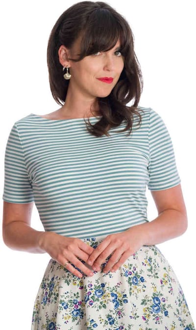 Banned - SZIZZLE STRIPE Top - S - Blauw