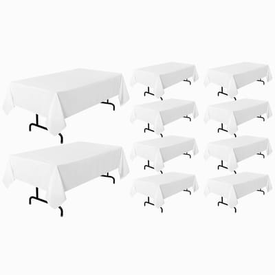 Dailygoods - 10-pack witte tafelkleden rechthoekig voor feesten en evenementen