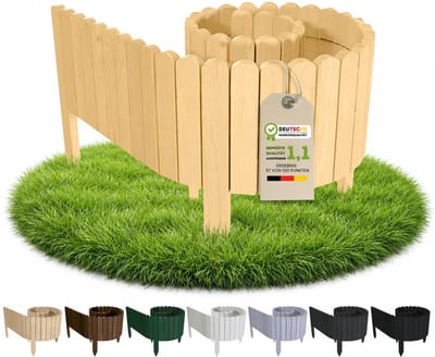 Dailygoods- Rollborder Flexibel 200 x 20 cm - Houten Borderrand - Tuinbedranding - Perkrand - Tuinhek voor Boomgaarden - Weerbestendig