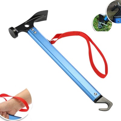 1 stuk - Campinghamer - Aluminium hamer met draaifunctie - Campinghamer met haringhaak - Tenthamer met handgreep - Haringhamer - Camping- en outdooraccessoires - Levenshamer