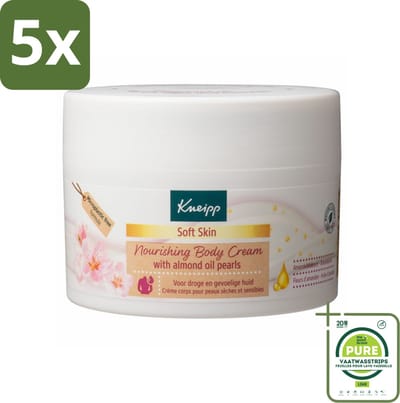 5 x Kneipp - Body crème - Soft Skin - Amandelbloesem - 200 ml - Grootverpakking - Lichaamscrème - Verzorging - Hydraterende Crème - Zachte Huid - Anti-veroudering