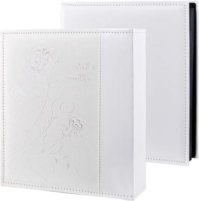 SnelShoppen - Fotoalbum 6x4 voor 400 Foto's - Extra Grote Capaciteit Lederen Hoes - Bruiloft, Familie Foto Album voor 10x15cm Landschap Foto's - Wit