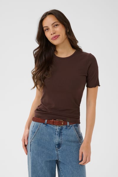 Saint Tropez OlaliaSZ SS T-Shirt Dames T-shirt - Chocolate Brown