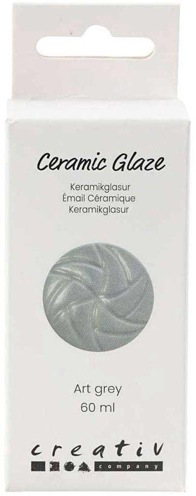 Creativ Company keramiek glazuur Art Grey 60ml - glanzend en dekkend.