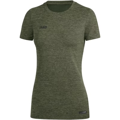 Jako Premium Basics T-Shirt Dames - Kaki Gemeleerd | Maat: 38