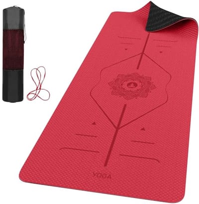 Dikke Yogamat 6 mm met Uitlijningslijnen en Antislip