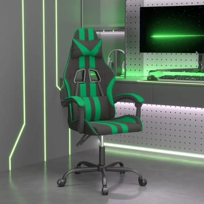 vidaXL - Gamestoel - kunstleer - zwart - en - groen