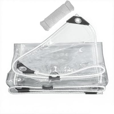 Dailygoods- Afdekzeil Waterdicht - Transparant Dekzeil - 2x4 m - 420 g/m² - UV-bestendig - Ingestanste Ringen - Milieuvriendelijk PVC