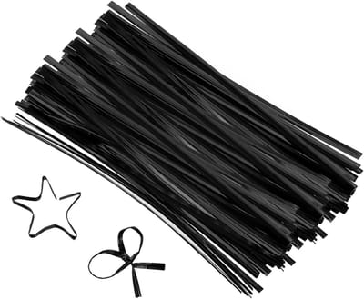 Duurzame Plastic Twist Binders 15.2 cm - Herbruikbare Kabelbinders voor Ovenproducten, Snoepzakken en Koffiezakken - 800 Stuks, Zwart