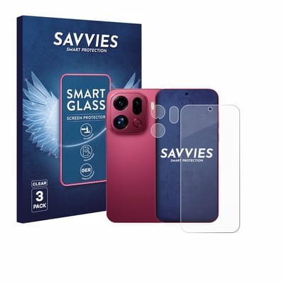 3 Stuks Savvies Screenprotector - geschikt voor Oppo Find X9 Pro (Voor+Camera) - beschermfolie glas transparant