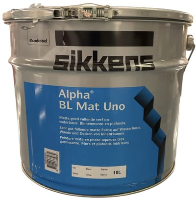 Sikkens Alpha BL mat Uno - Watergedragen muurverf binnen - Uitstekende dekking - 10 L - Wit