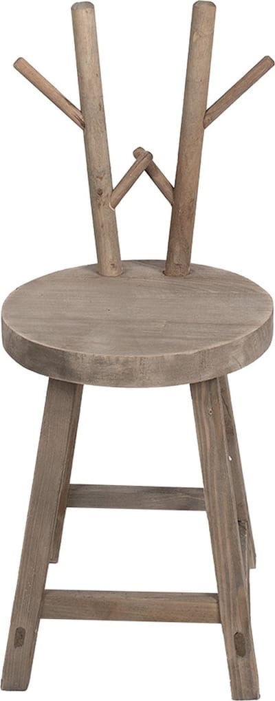 Clayre & Eef Plantentafel 30x30x70 cm Bruin Hout Gewei