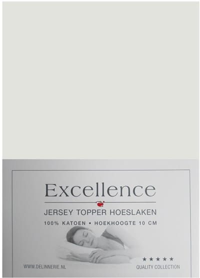 Excellence Hoeslaken Katoen - Litsjumeaux - 180x220 cm - Ecru