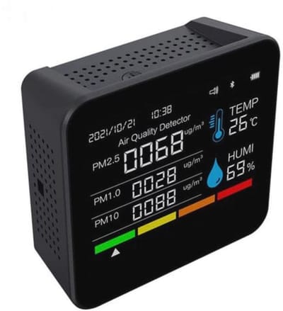 Kooldioxide Monitor 9 in 1 Luchtkwaliteitsensor met Temperatuur en Vochtigheid