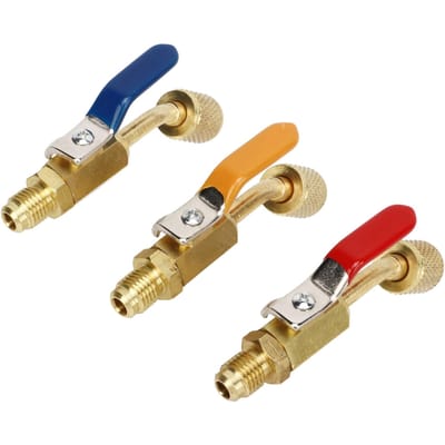 6 STUKS Koelmiddel Haakse Compacte Kogelkraan Geschikt voor R410A R134A R12 R22 R502 AC HVAC Koeling Laadslangen