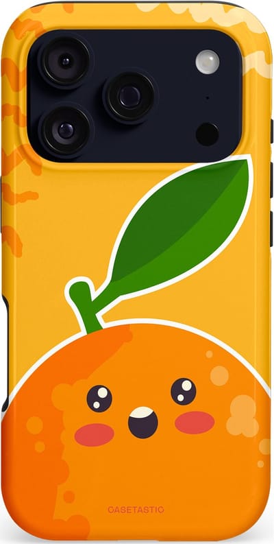 Casetastic hoesje geschikt voor Apple iPhone 17 Pro - MagSafe - Dubbellaagse bescherming - Vrolijke Sinaasappel - Fashion Case - Geel Oranje Beige
