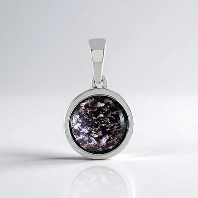 Cavill - Zilveren Hanger - 925 Sterling Zilver Geplateerd - Mexicaanse Luipaard Opaal 2,48 Ct - Ronde Cabochon - Unieke Opalen Sieraden