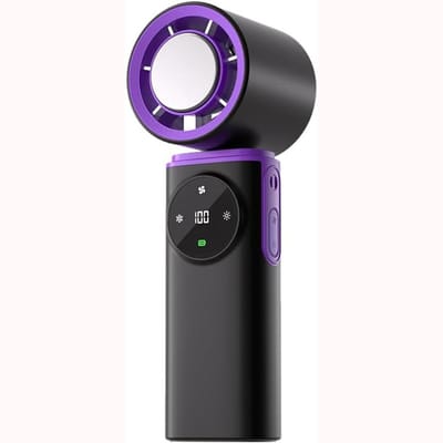 KZQ Draagbare Handventilator Met IJskoeling, 199 Snelheidsstanden, 6000mAh Oplaadbare Batterij, Led Display, Opvouwbaar, Usb-C Opladen, Voor Thuis, Kantoor, Reizen En Buitengebruik