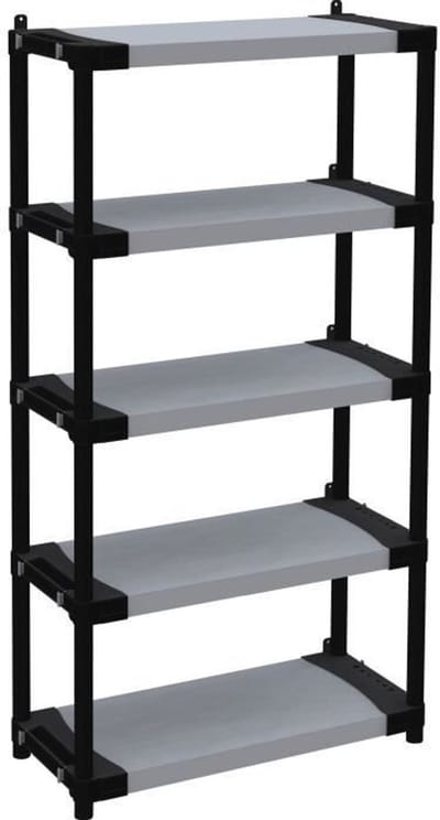 Kunststof plank - TOOD - 5 planken - Draagvermogen 80 kg - 80x40x171 cm - Zwart/grijs
