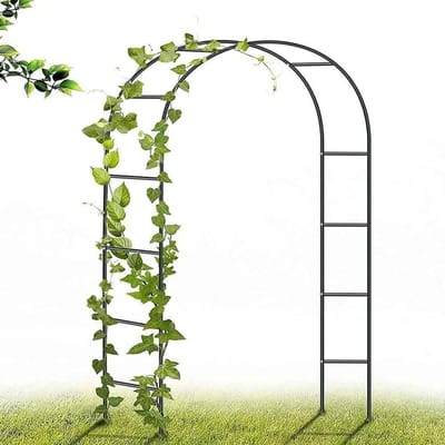 Tuinboog Metaal - Rozenboog Hekwerk - Klimplanten Ondersteunen - Gepoedercoat Staal - 3 x 2.2 m - Zwart