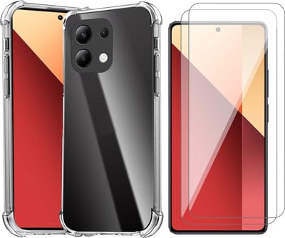 Hoesje geschikt voor Xiaomi Redmi Note 13 Pro 5G / Poco X6 5G - 2x Screenprotector Glas - Shockproof Transparant