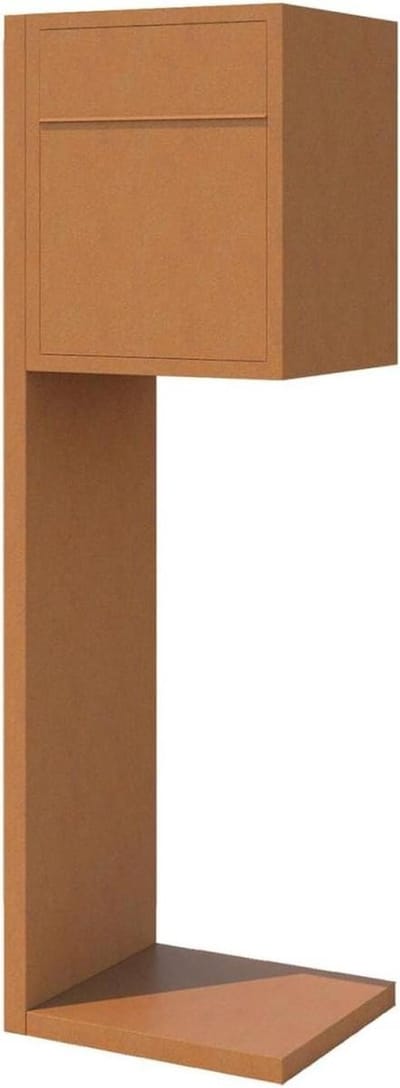 Staande brievenbus - Brievenbus buiten - Post ontvangen - Gepoedercoat staal - 122 cm hoog - Roestkleur