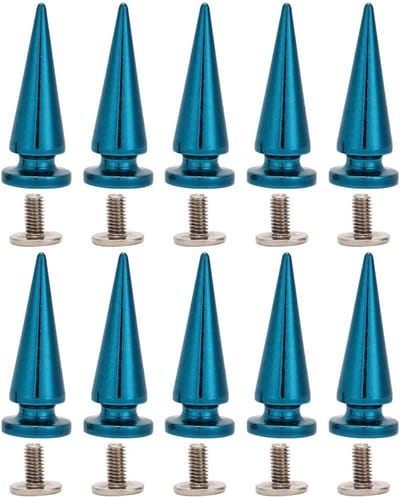 Grote Cone Spikes voor DIY Projecten - 10 Stuks 10x26mm Punk Rivets voor Lederen Schoenen, Jassen en Tassen (Blauw)