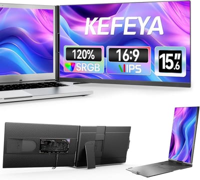 15,6 inch laptop screen extender - draagbare FHD monitor met IPS en hoge kleurnauwkeurigheid - draaibare voet - HDMI/USB-A/USB-C - plug and play - geschikt voor laptop, Mac en Android