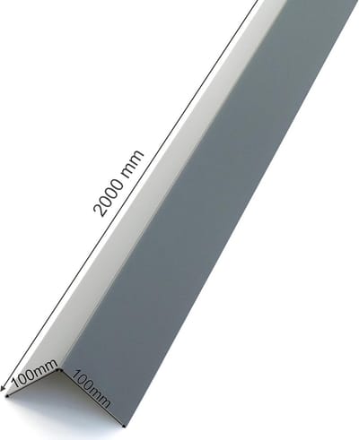 Aluminium Hoekplaat - Randprofiel Metaal - Gevel Afwerking - 2 Meter Lengte - 100x100mm 0.8mm - Antraciet RAL 7016