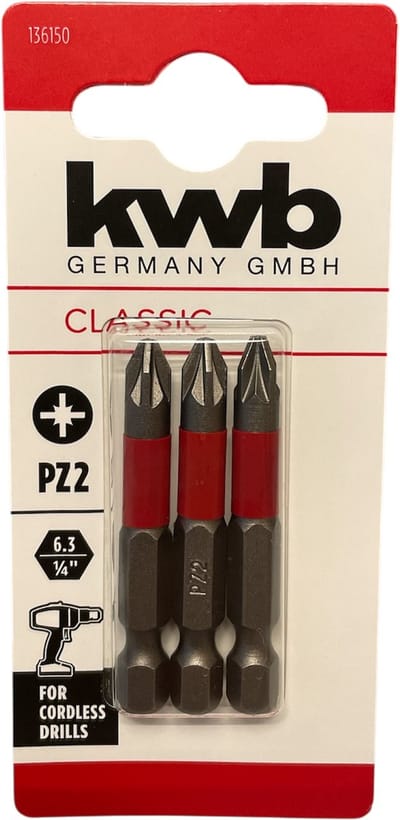 KWB 3 bitjes standaard 50mm PZ2