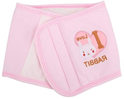 Dikke Katoenen Buikbedekking voor Baby's met Navelstrengband - Warmte Wikkel voor Pasgeborenen en Comfortabele Tailleband (Roze)