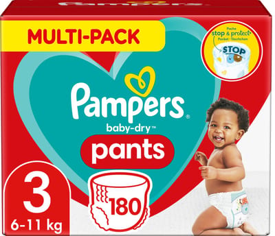 Pampers Baby-Dry Pants Luierbroekjes - Maat 3 (6-11 kg) - 180 stuks - Multi-Pack