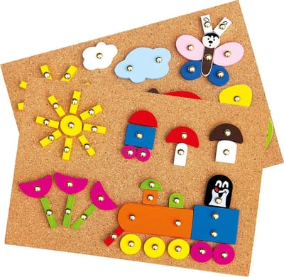 Bino Hamerspel Mole Junior 25 X 18 X 1 Cm Kurk Naturel 2-delig