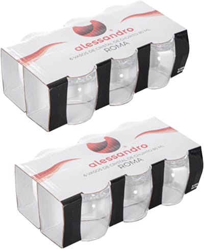 Alessandro Shotglaasjes Roma - 12x stuks - glas - 80 ml - borrelglazen - likeurglazen